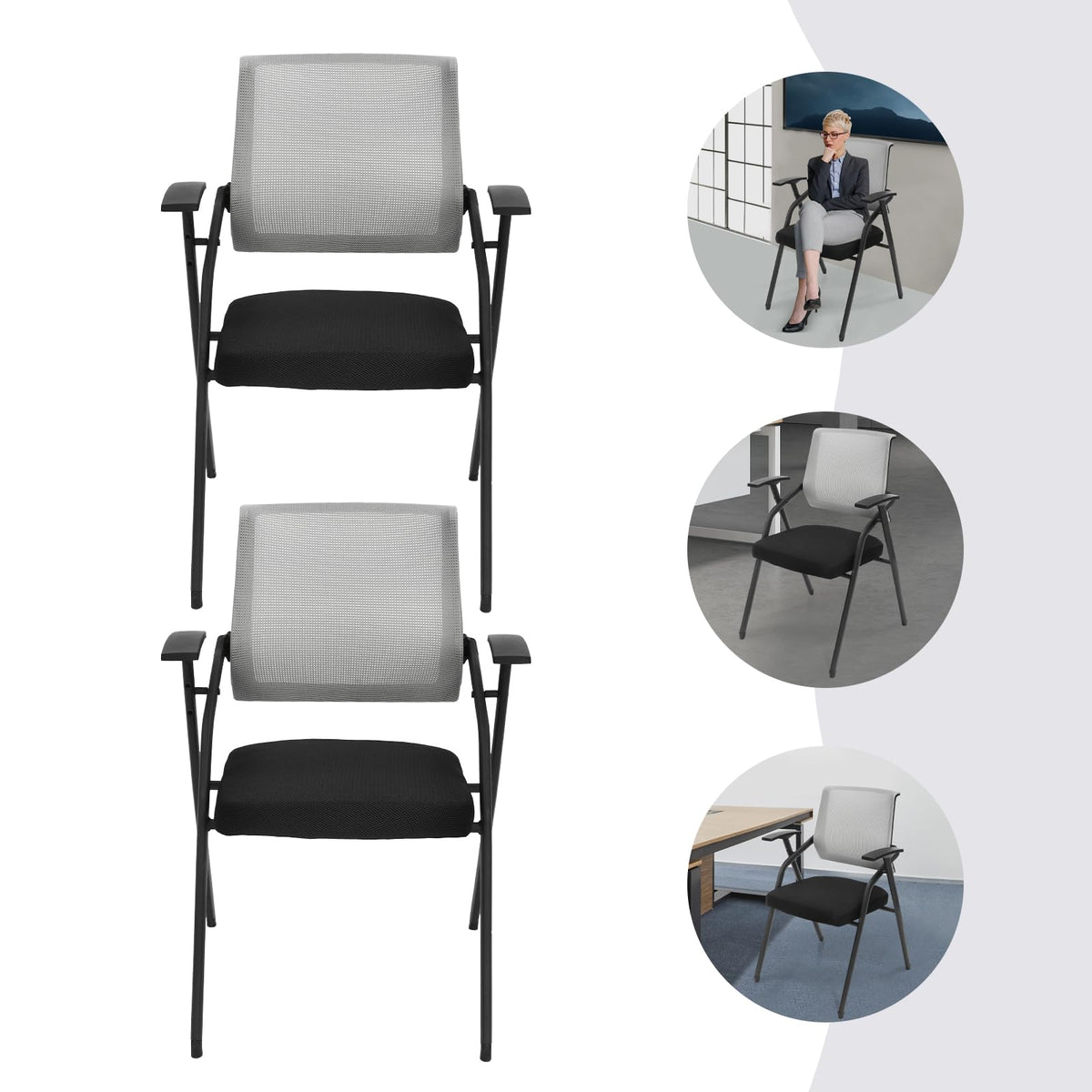 Foldable Mesh Back Guest Chair M325338