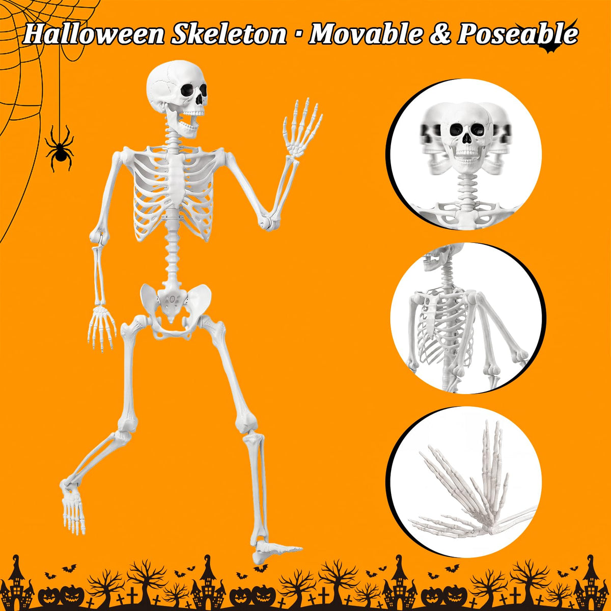 Life Size Human Skeleton with Posable Joint G521