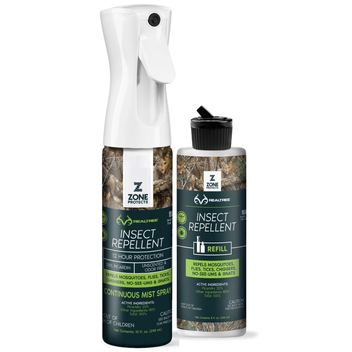 10oz Continuous Spray + 8oz Refill DEET-Free Unscented Insect Repellent B16939