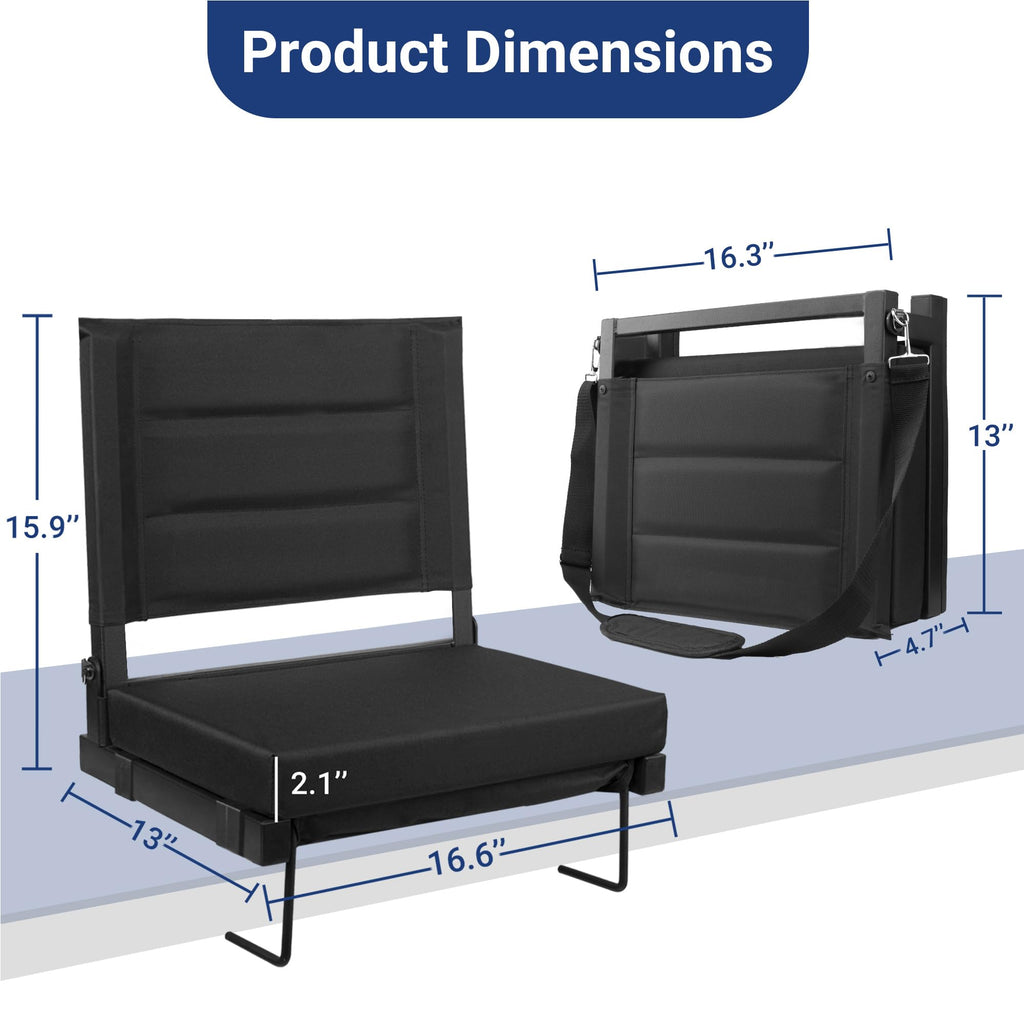 Bleachers Stadium Seat with Back Support and Cushion Q580297