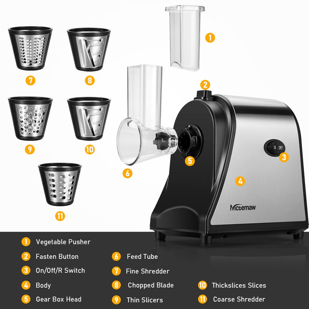 Electric Vegetable Cutter 500 W with 5 Cutting Drums O367877