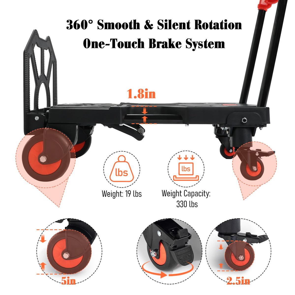2-in-1 Folding Hand Truck Dolly B8584