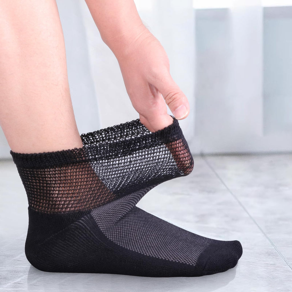 Bamboo Viscose Diabetic Socks, Black, Size 10-13, 5 Pairs H23676