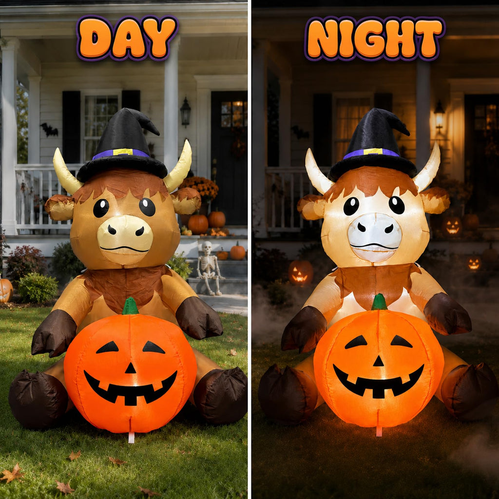 5FT Inflatable Highland Cow Outdoor Decorations T3535