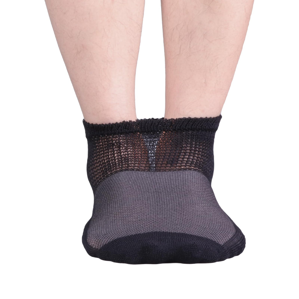 Bamboo Viscose Diabetic Socks, Black, Size 10-13, 5 Pairs H23676