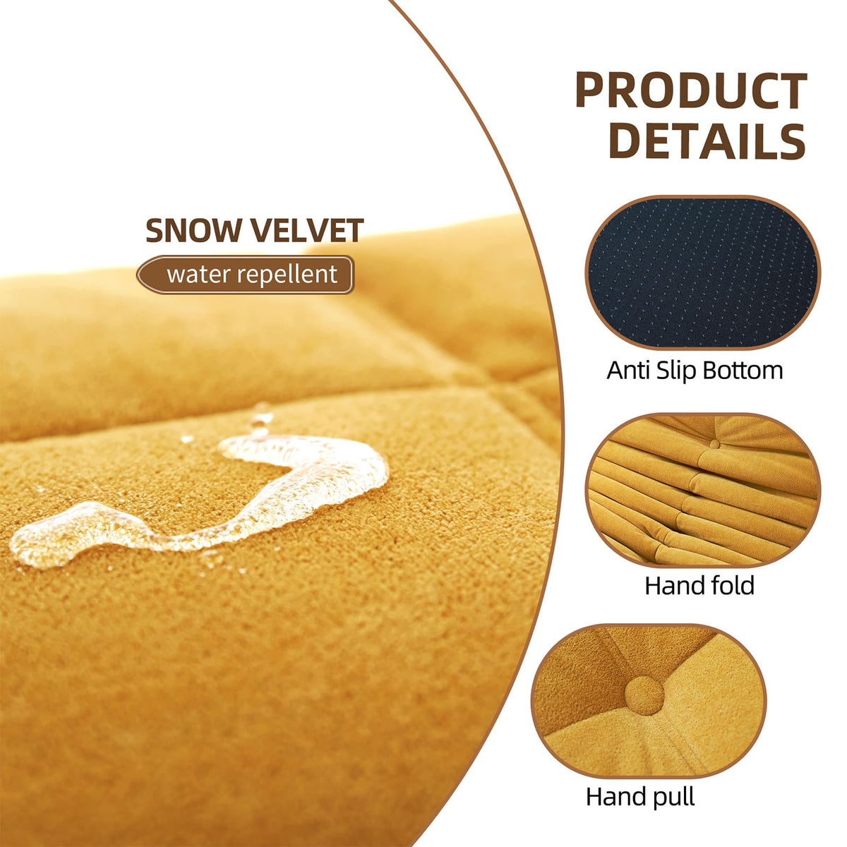 Yellow Memory Foam Bean Bag Chair K924649