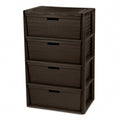 Brown 4-Drawer Plastic Storage Chest Z694509