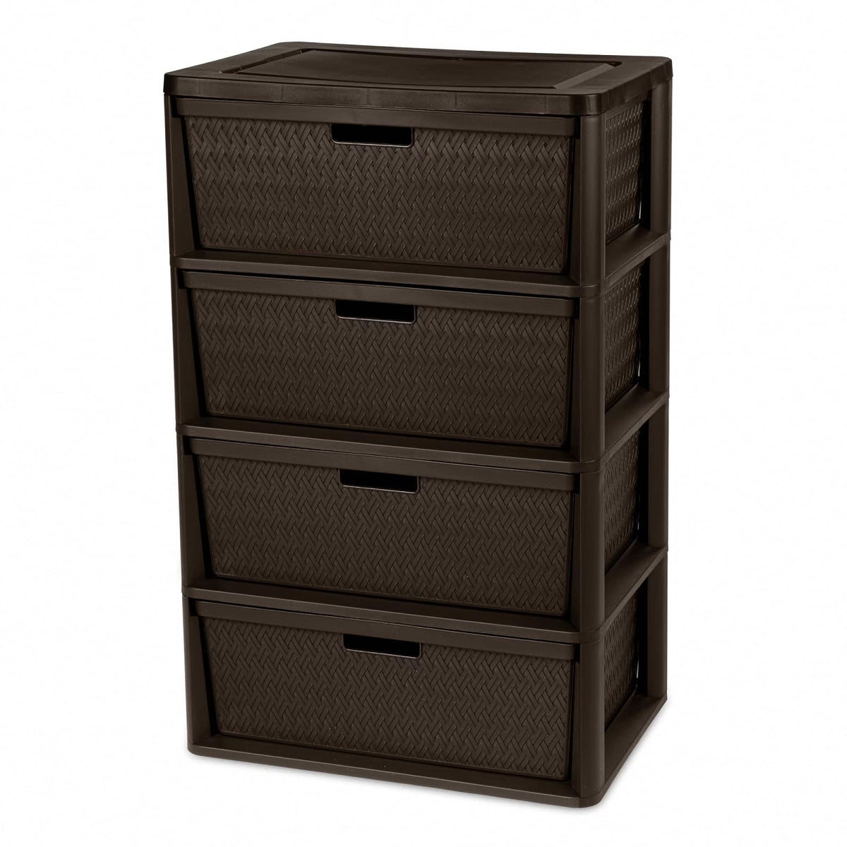 Brown 4-Drawer Plastic Storage Chest Z694509