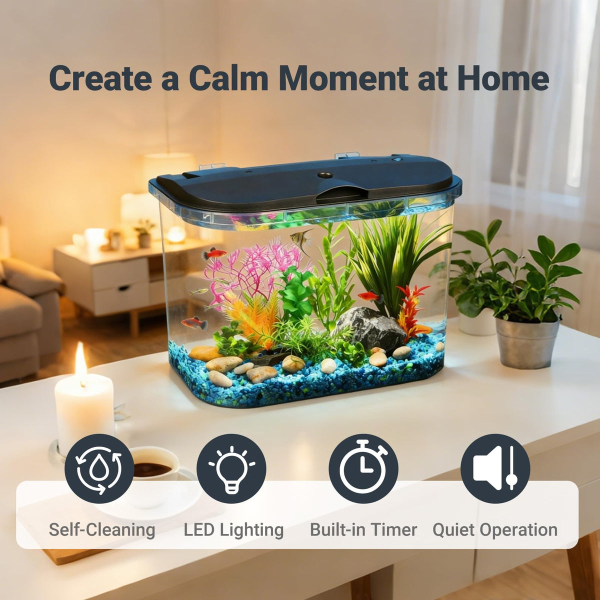 5-Gallon Aquarium Kit with LED Lighting and Power Filter R90165