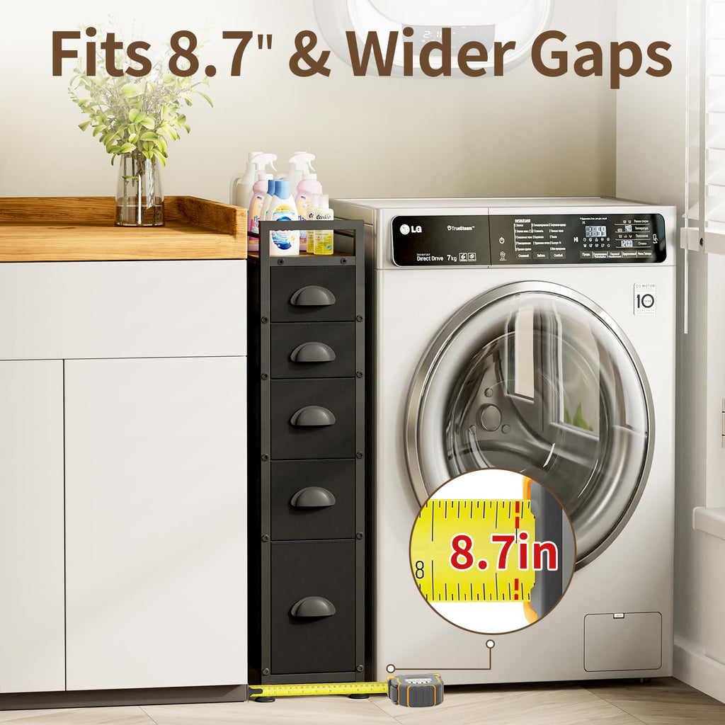 Black Narrow Storage Cabinet L27945