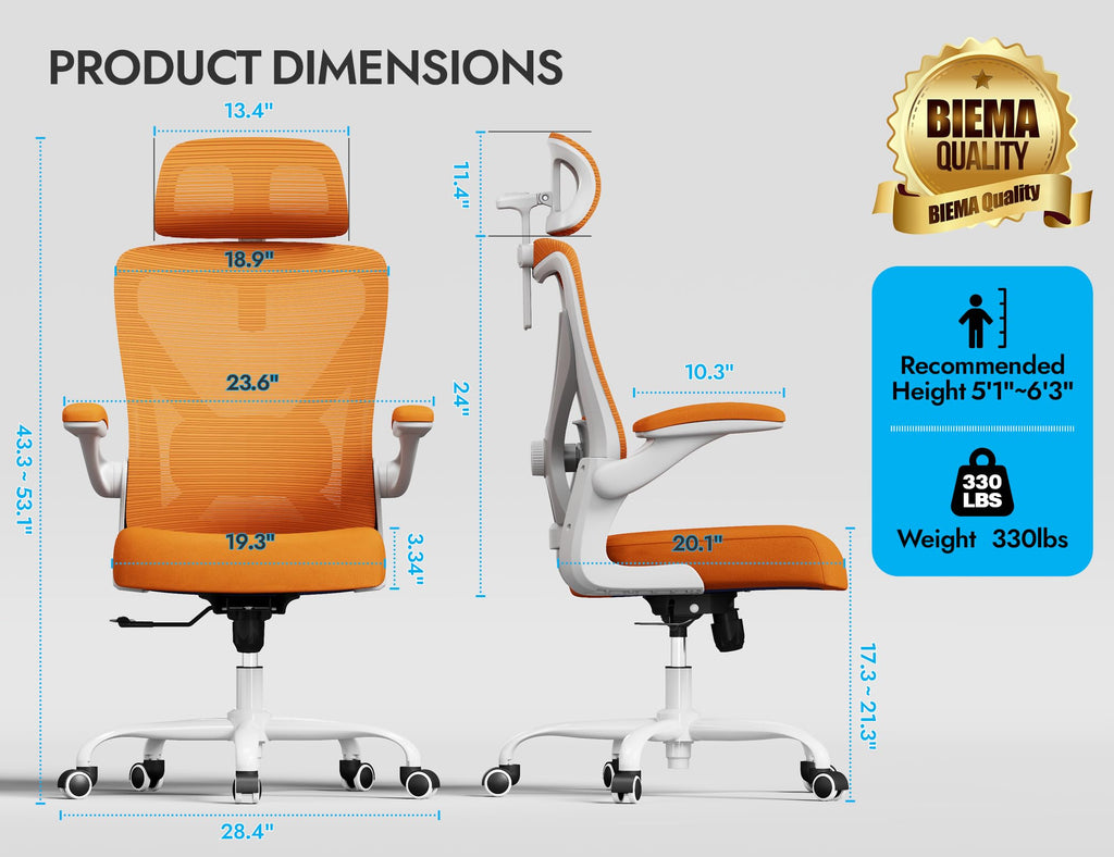 Ergonomic Mesh Office Chair with Headrest F2086