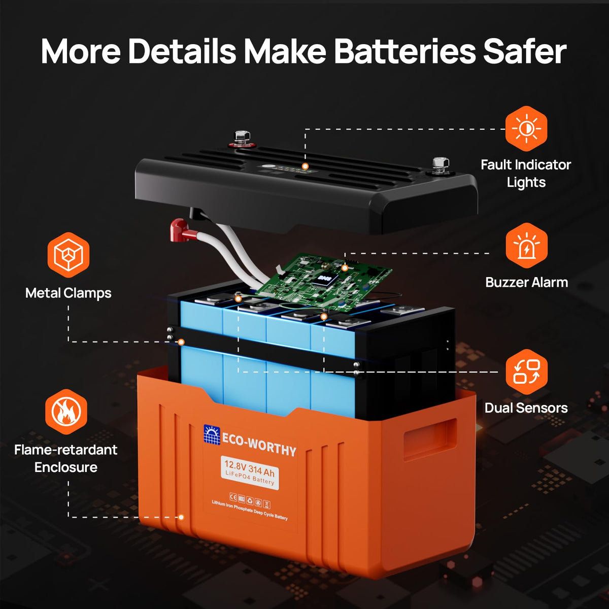 12V 314AH LiFePO4 Lithium Battery with Bluetooth V658