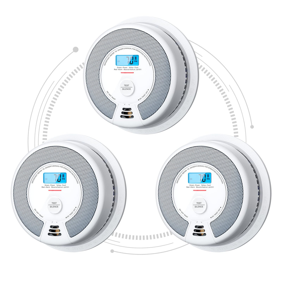Interconnected Smoke and CO Detector 3-Pack Z7504