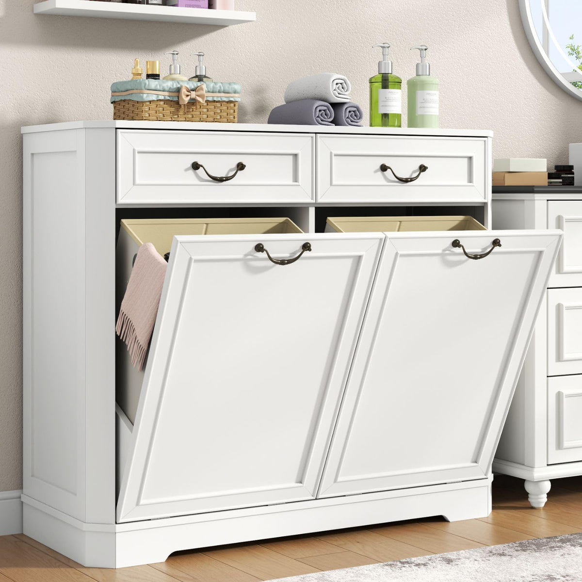 Double Tilt Out Laundry Hamper Cabinet E803501