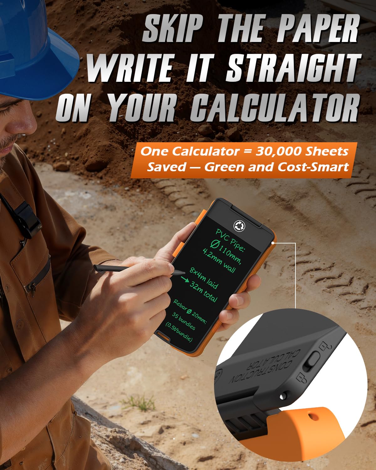 Construction Calculator with Writing Tablet I94683