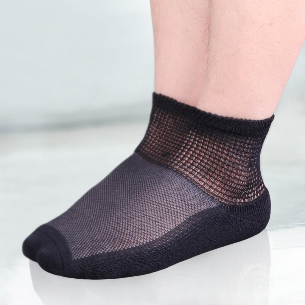 Bamboo Viscose Diabetic Socks, Black, Size 10-13, 5 Pairs H23676