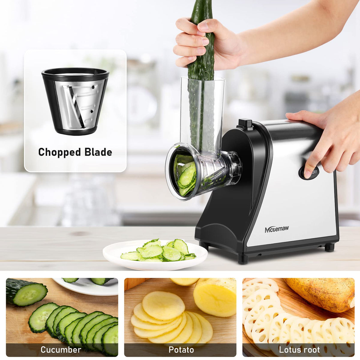Electric Vegetable Cutter 500 W with 5 Cutting Drums O367877