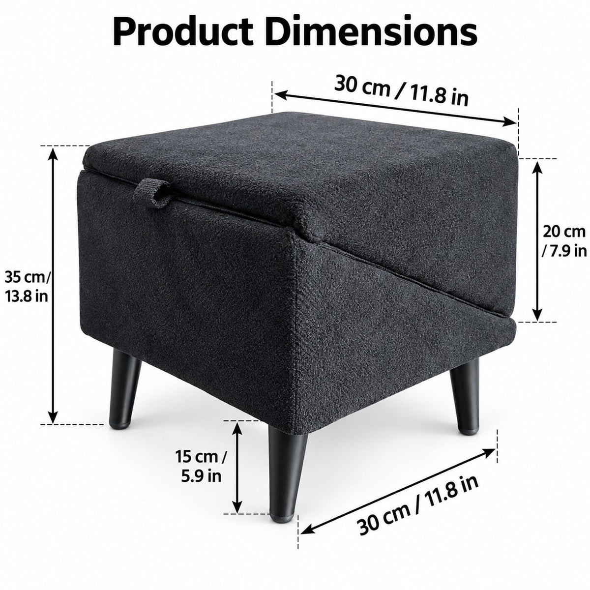 Foldable Dog Stairs Ottoman 2 in 1 Pet Steps with Storage G7656