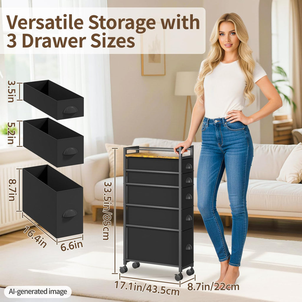 Black Narrow Storage Cabinet L27945