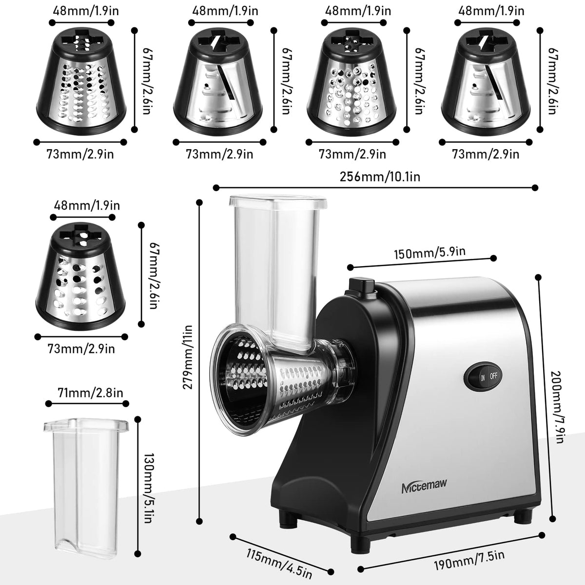Electric Vegetable Cutter 500 W with 5 Cutting Drums O367877
