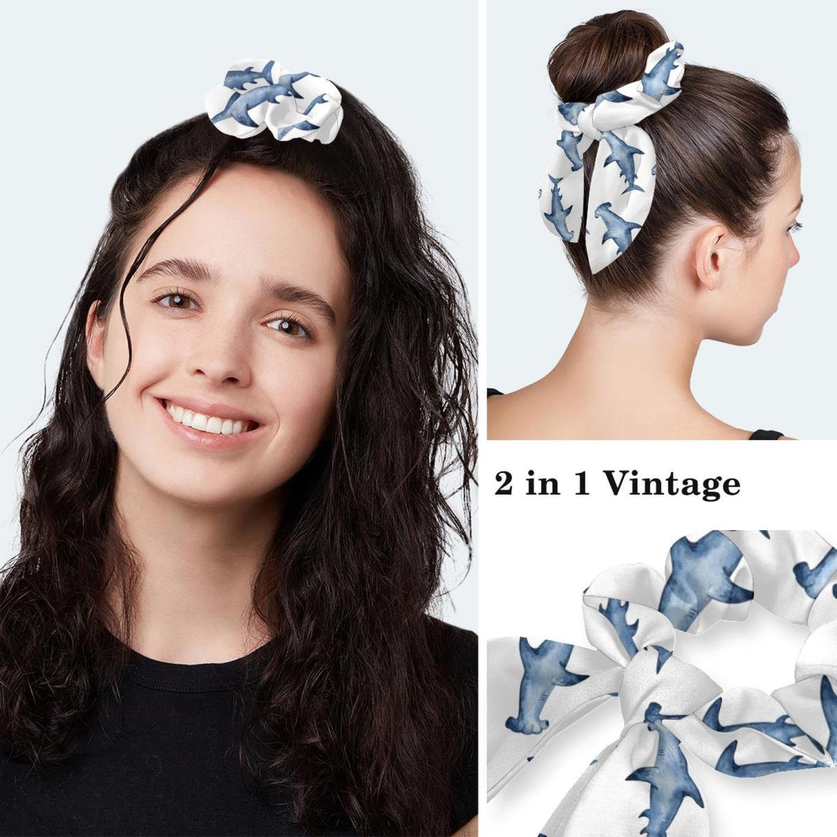 Women's Working Caps with Bow Scrunchies One Size A939743