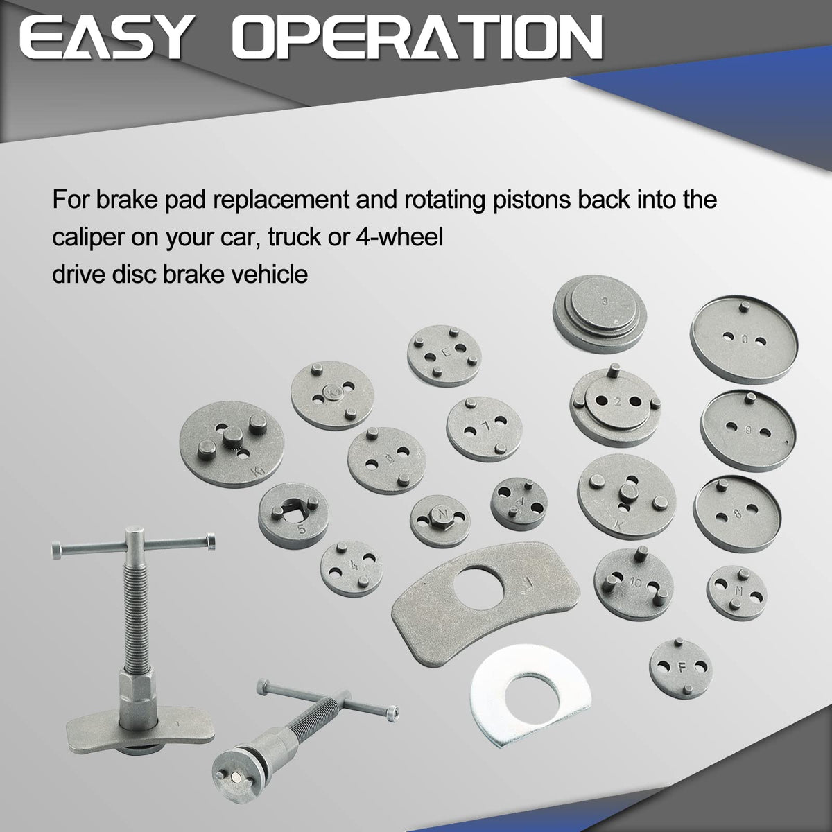 23pcs Heavy Duty Disc Brake Caliper Tool Set and Wind Back Kit C279