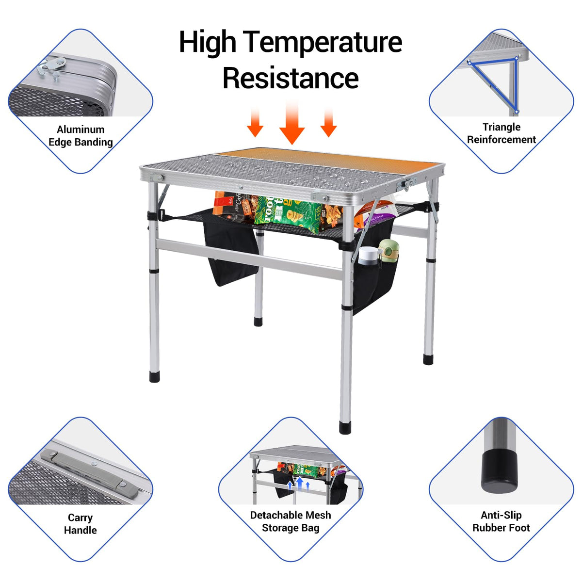 Height Adjustable Aluminum Folding Table P554874