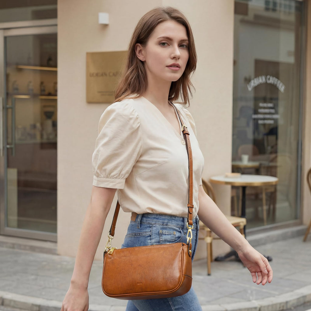 Leather Crossbody Bags with 2 Straps F1633