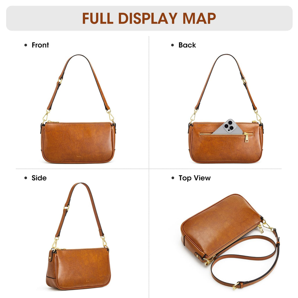 Leather Crossbody Bags with 2 Straps F1633