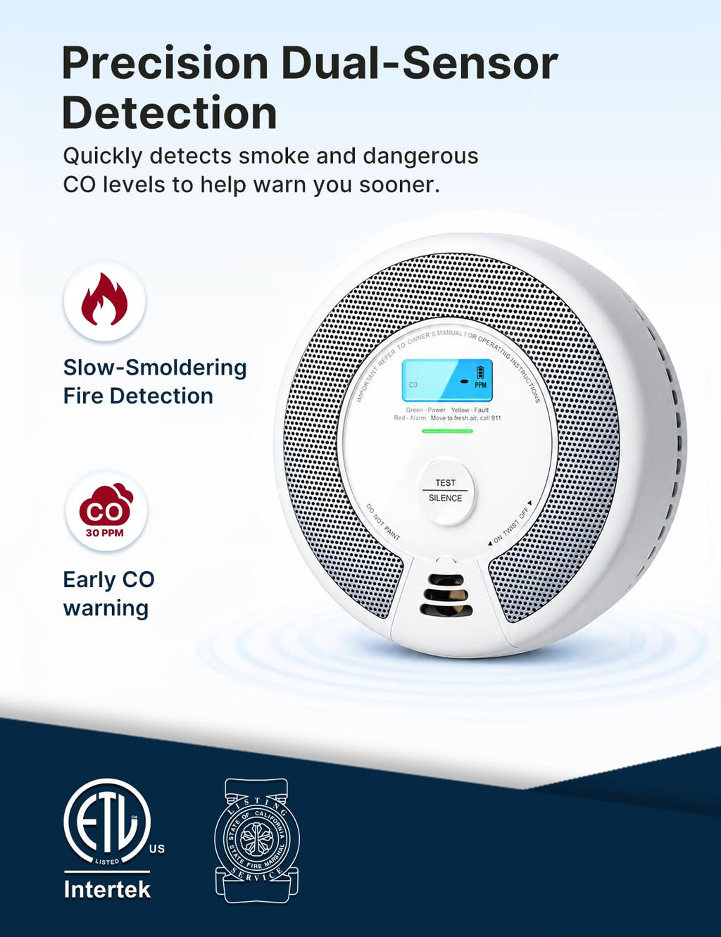 Interconnected Smoke and CO Detector 3-Pack Z7504