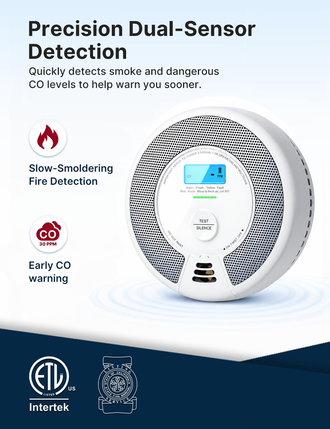 Interconnected Smoke and CO Detector 3-Pack Z7504