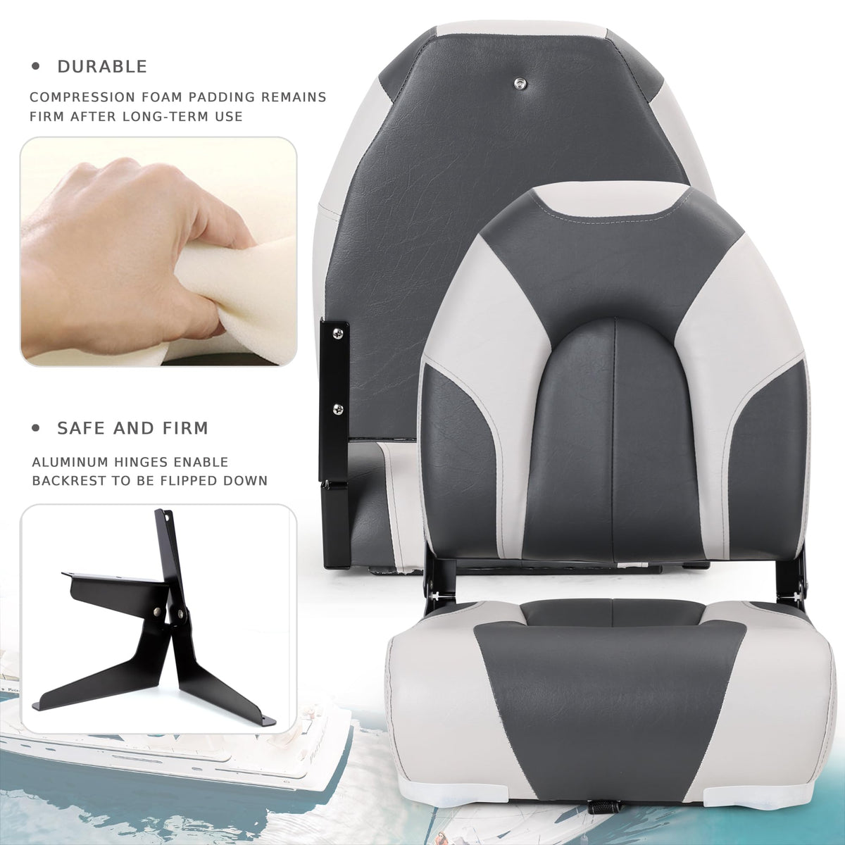 High Back Folding Boat Seats 2 Pack G737792