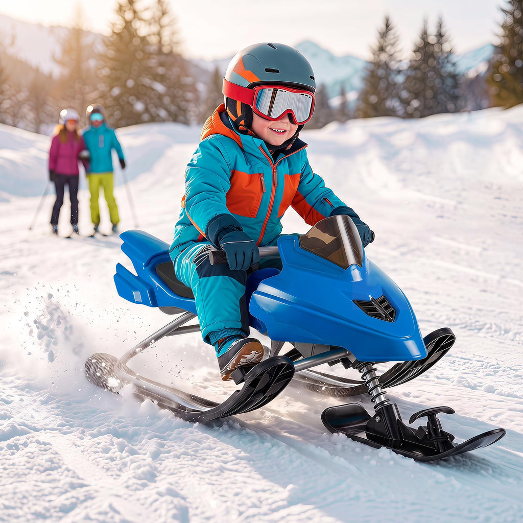 Snow Racer Sled with Brakes, Steering Handle, Tow Ropes I441547