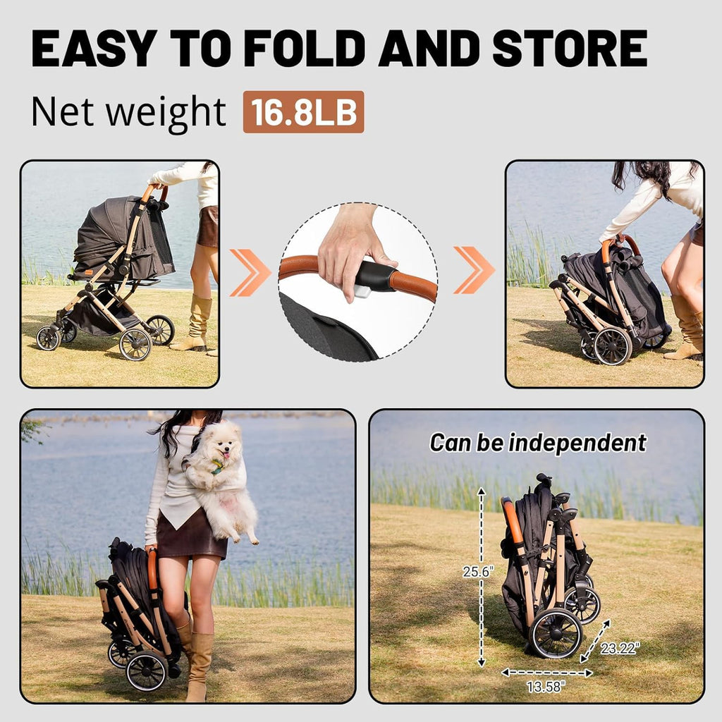 4-Wheel Pet Stroller with Reversible Handle C714477