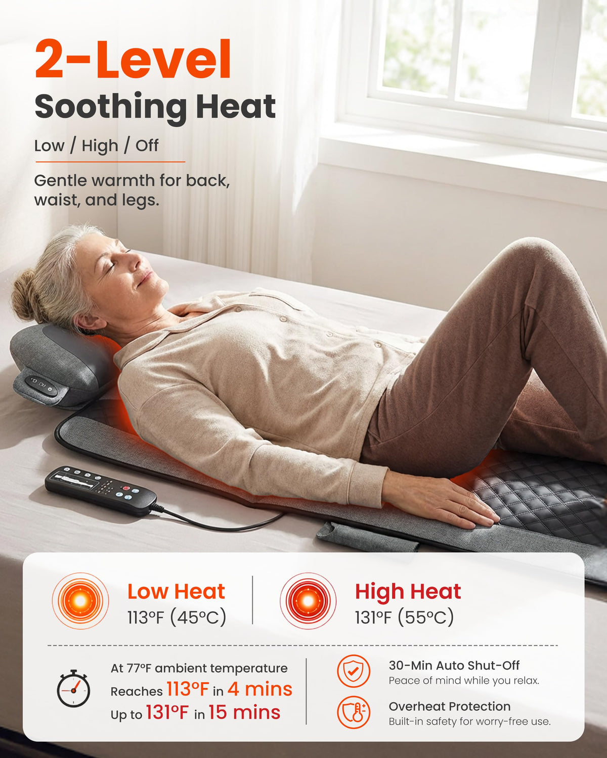 Full Body Vibration Massage Mat with Shiatsu Neck Pillow L367