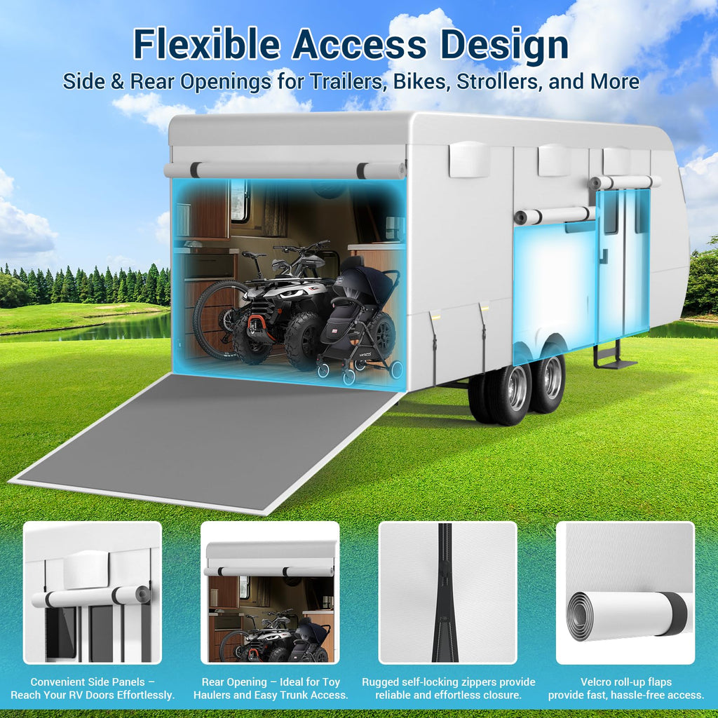600D Oxford Fabric 30-33ft Travel Trailer Cover C8698