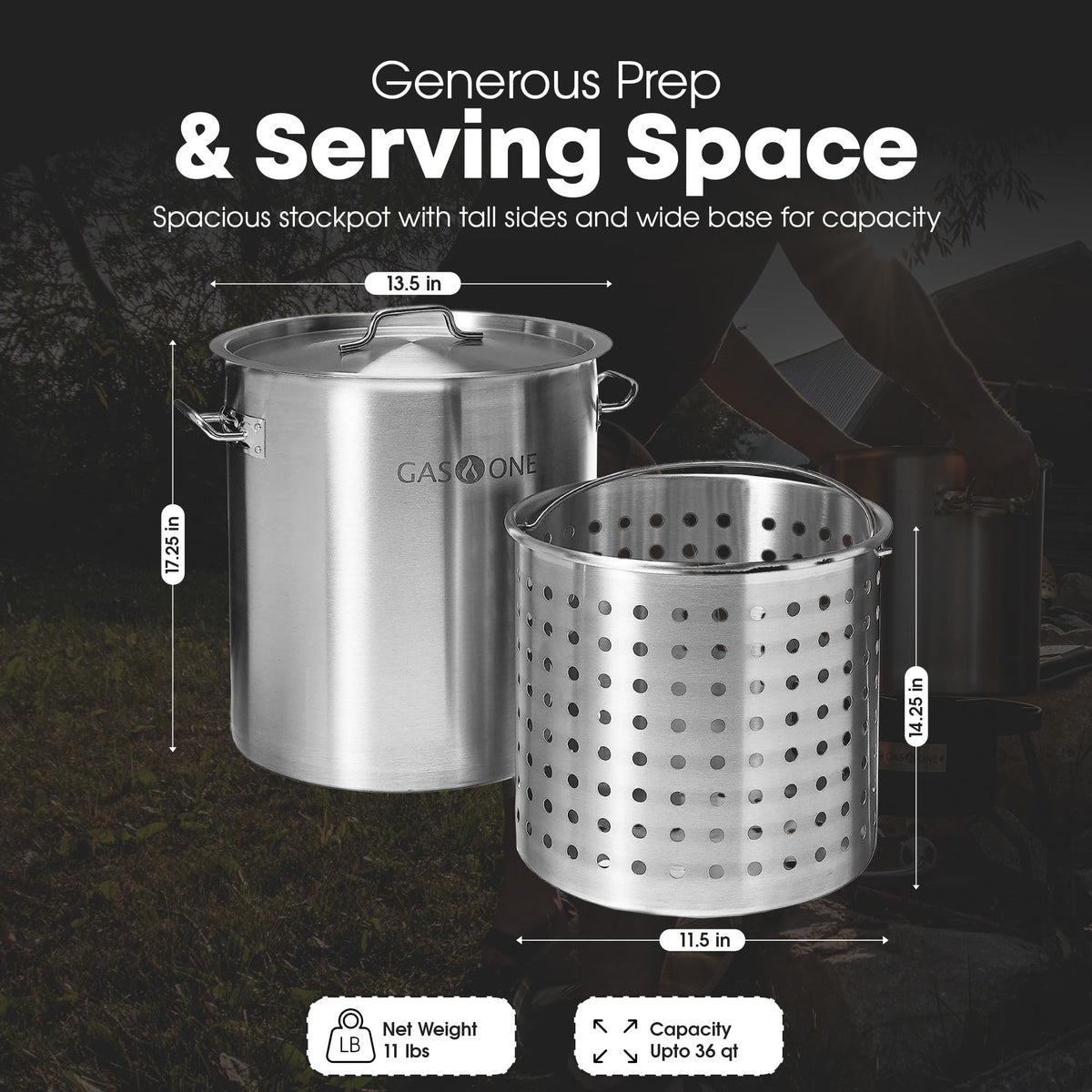 Stainless Steel 36qt Stockpot with Basket and Lid R152254