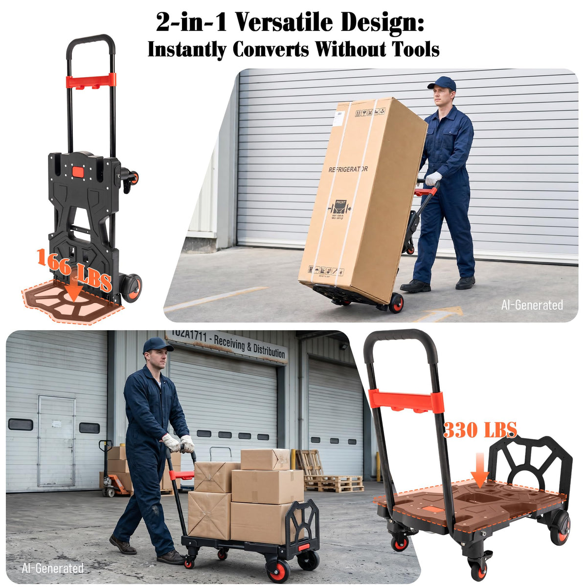 2-in-1 Folding Hand Truck Dolly B8584