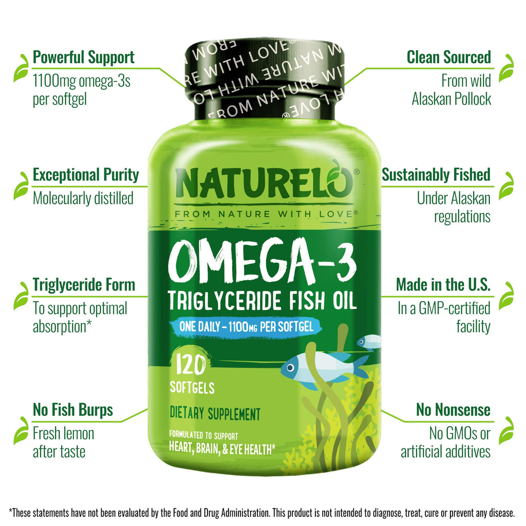 Omega 3 Fish Oil Supplement 1100mg 120 Softgels T103