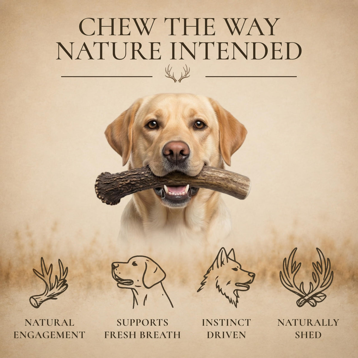 Whole Deer Antlers for Dogs 1 lb Bulk Pack Q9889