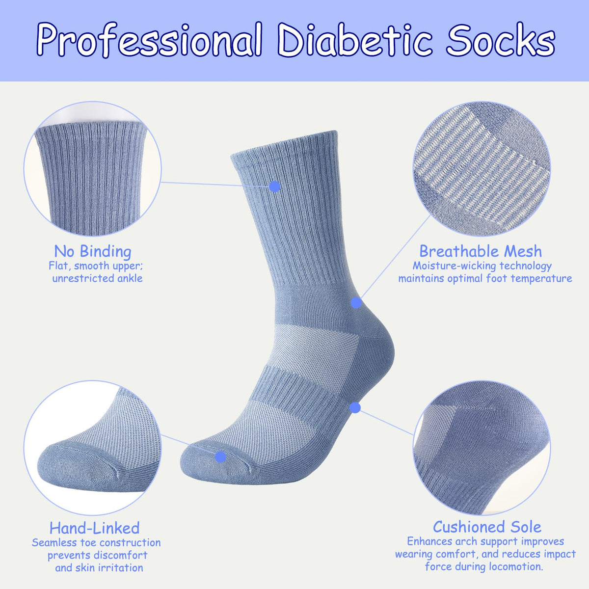 Bamboo Viscose Diabetic Socks for Women D799
