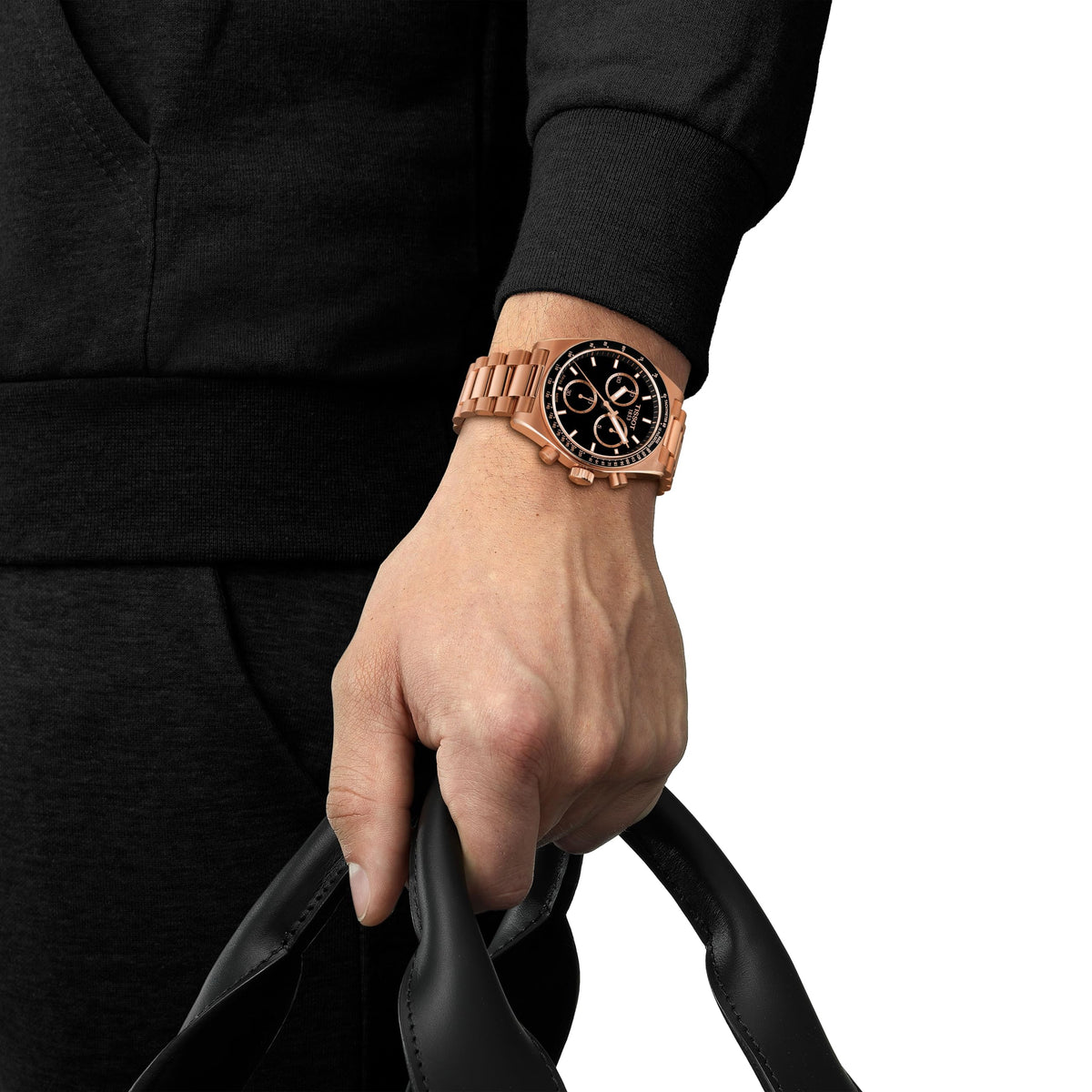 Black Dial 40mm Swiss Quartz Chronograph Watch N733