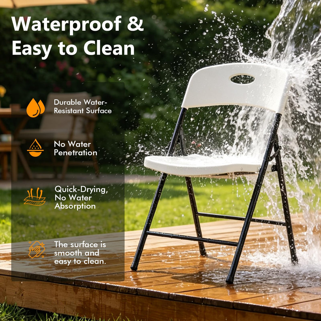 White 10 Pack Plastic Folding Chair Q737