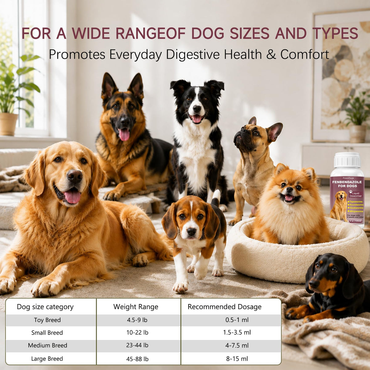 Dog Dewormer for Tapeworms, Roundworms, Hookworms and Whipworms N301