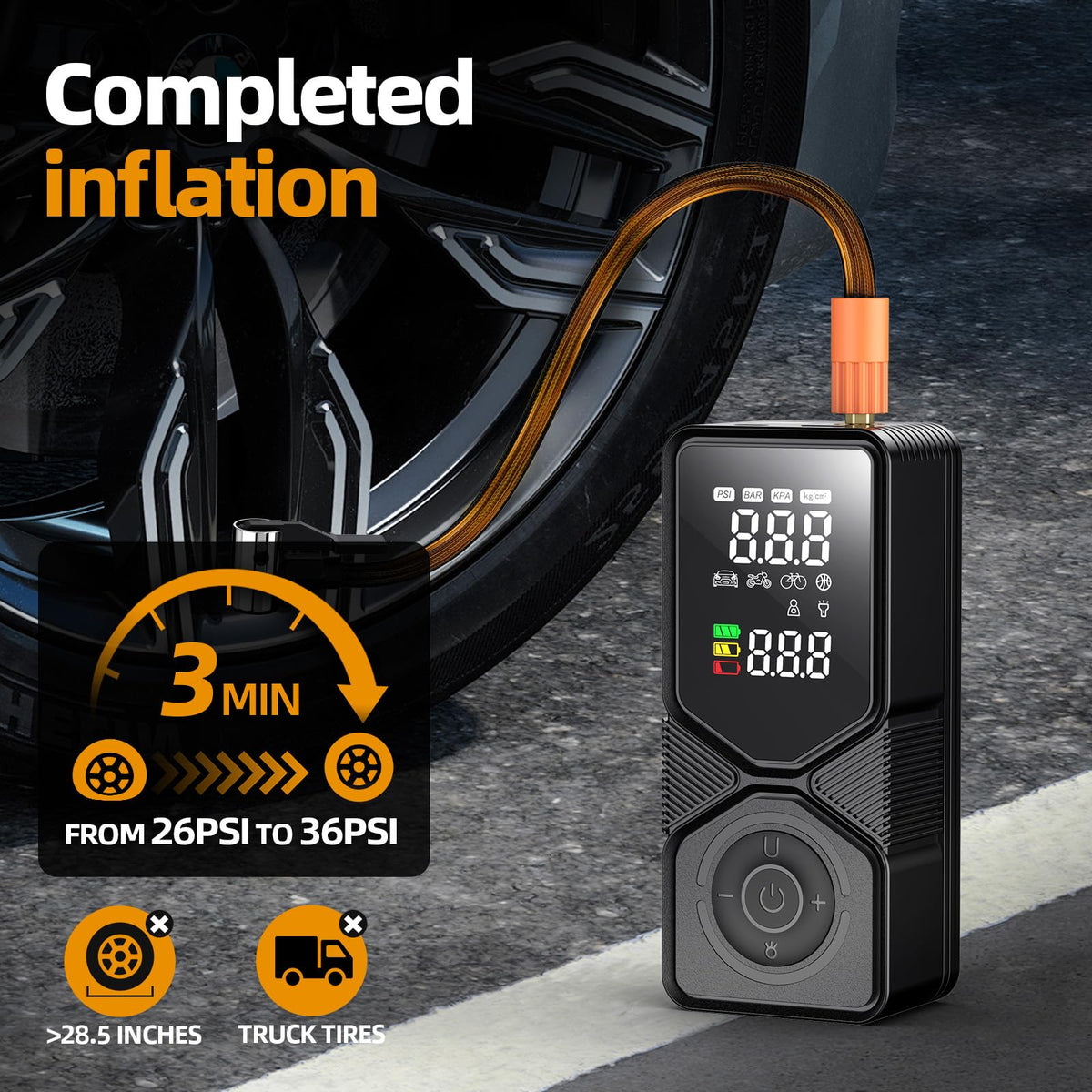 Portable Air Compressor 150PSI Cordless Tire Inflator D83412