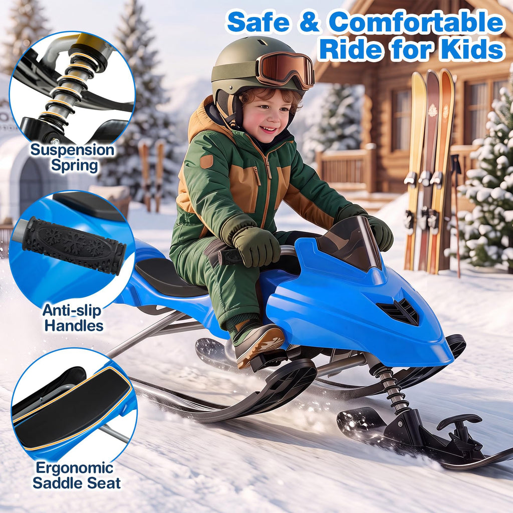 Snow Racer Sled with Brakes, Steering Handle, Tow Ropes I441547