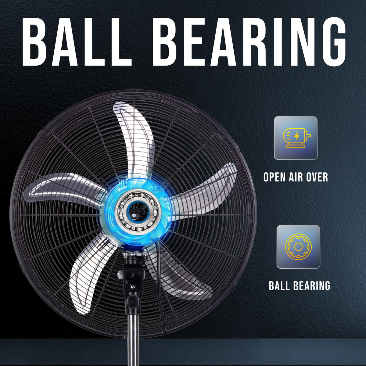 20 Inch High Velocity Oscillating Metal Pedestal Fan S637