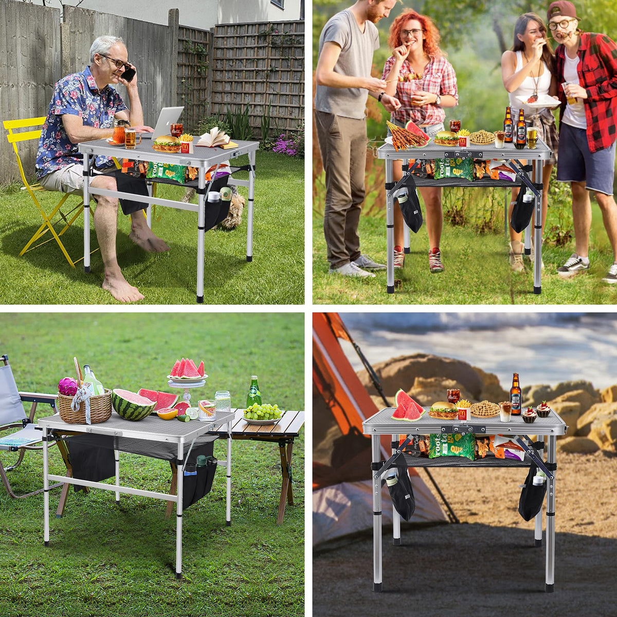 Height Adjustable Aluminum Folding Table P554874