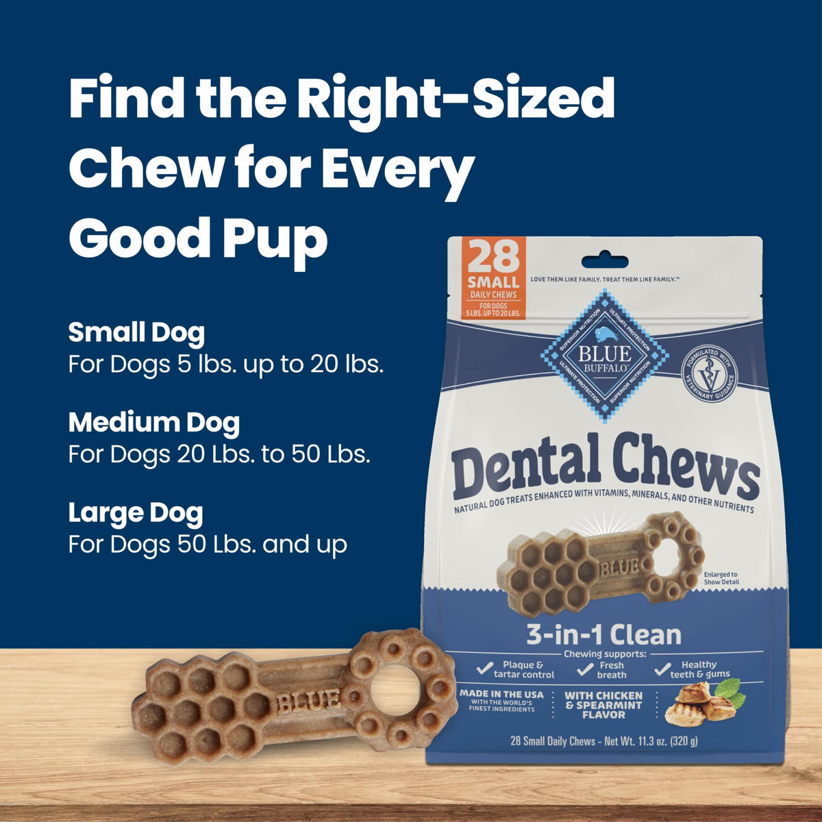 Chicken & Spearmint Small Dental Chews, 11.3 oz, 28 ct O502752