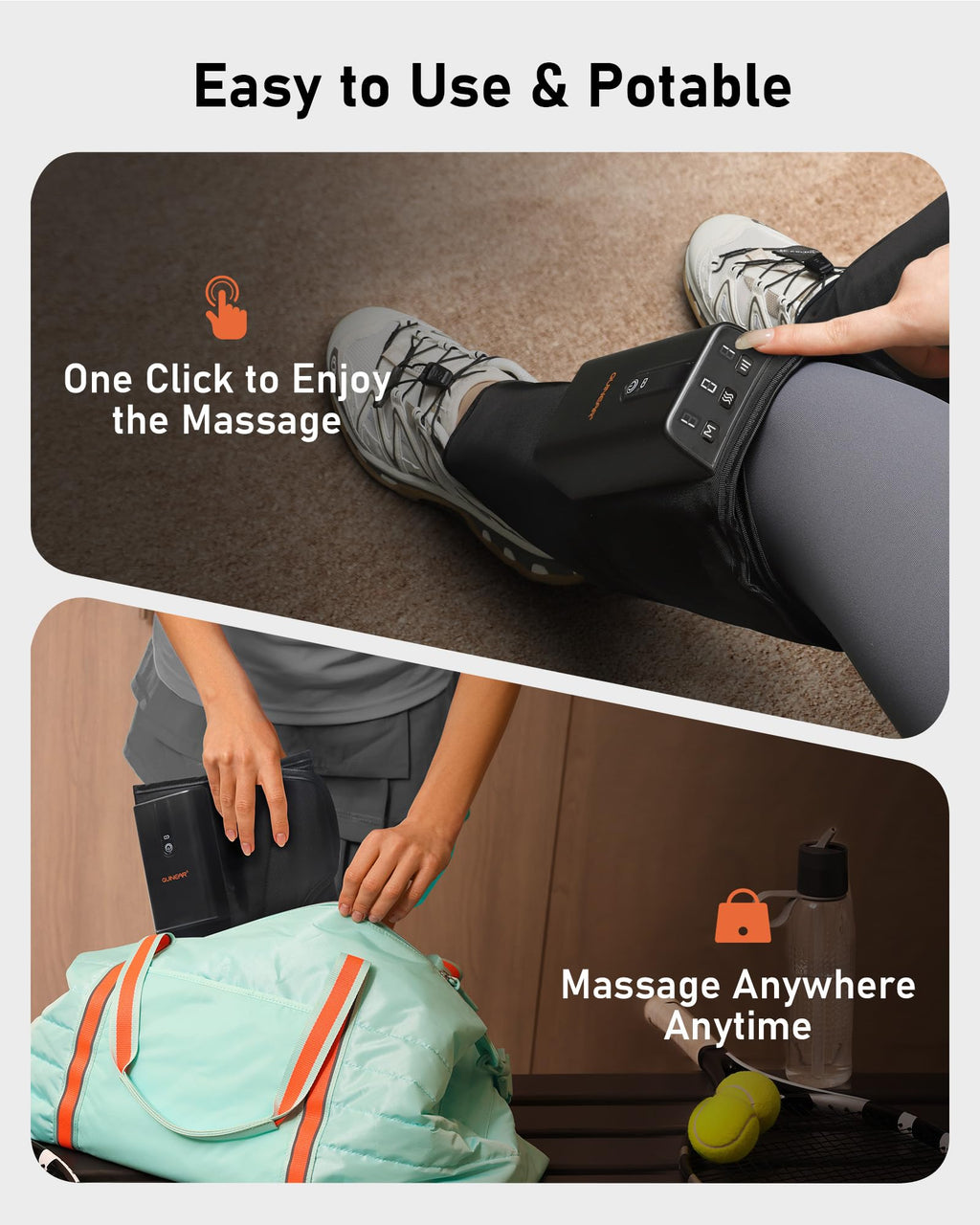 Cordless Calf Massager with Heat and Compression E47958